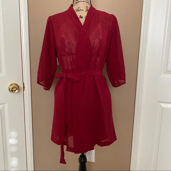 New Sheer Sexy Nightgown Kimono Robe Set​ - Picture 5 of 7